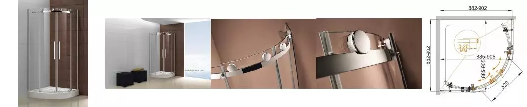 Душевой угол-ограждение «Cezares» STYLUS-O-M-R-2-90-C-Cr 90/90 прозрачный/хром четверть круга без поддона Душевой угол-ограждение «Cezares» STYLUS-O-M-R-2-90-C-Cr 90/90 прозрачный/хром четверть круга без поддона