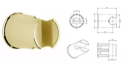 Держатель для душа «Cezares» Articoli Vari CZR-SOC4-03/24 золото