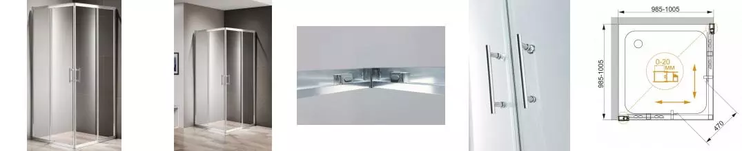 Душевой угол-ограждение «Cezares» Momento-A-2-100-C-Cr 100/100 прозрачный/хром квадратный без поддона универсальный Душевой угол-ограждение «Cezares» Momento-A-2-100-C-Cr 100/100 прозрачный/хром квадратный без поддона универсальный