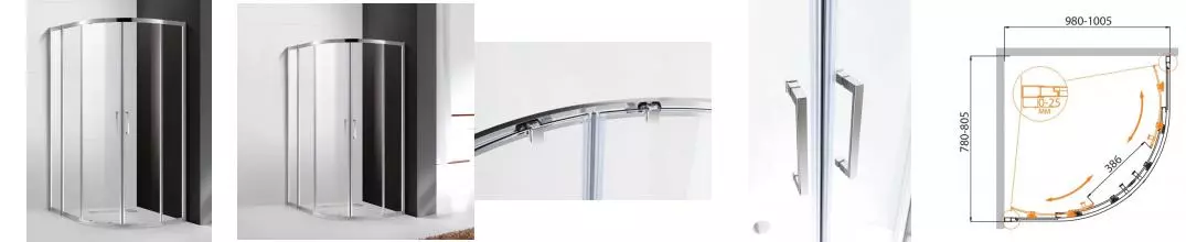 Душевой угол-ограждение «Cezares» MOLVENO-RH-2-100/80-C-Cr-IV 100/80 прозрачный/хром без поддона универсальный Душевой угол-ограждение «Cezares» MOLVENO-RH-2-100/80-C-Cr-IV 100/80 прозрачный/хром без поддона универсальный
