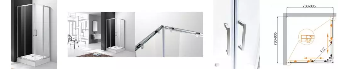 Душевой угол-ограждение «Cezares» MOLVENO-A-2-80-C-Cr-IV 80/80 прозрачный/хром без поддона Душевой угол-ограждение «Cezares» MOLVENO-A-2-80-C-Cr-IV 80/80 прозрачный/хром без поддона