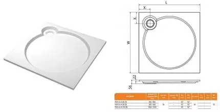 Душевой поддон «Cezares» TRAY-S-A-80-56-W 80/80 низкий из литьевого мрамора квадратный без сифона белый (Bianco) Душевой поддон «Cezares» TRAY-S-A-80-56-W 80/80 низкий из литьевого мрамора квадратный без сифона белый (Bianco)