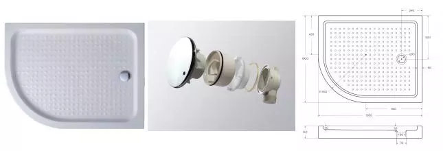 Душевой поддон «Cezares» TRAY-A-RH-120/100-550-15-W-R с сифоном низкий акриловый прямоугольно-асимметричный правый Душевой поддон «Cezares» TRAY-A-RH-120/100-550-15-W-R с сифоном низкий акриловый прямоугольно-асимметричный правый