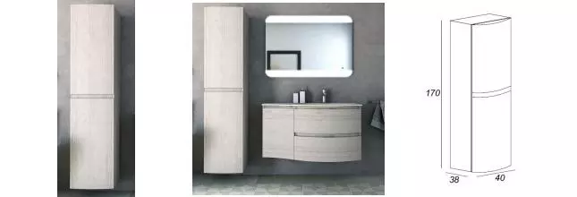 Пенал «Cezares» Vague 40 подвесной Rovere sbiancato универсальный