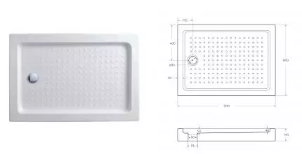 Душевой поддон «Cezares» TRAY-A-AH-110/80-15-W с сифоном низкий акриловый прямоугольный 