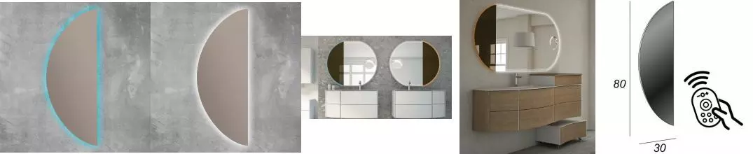 Зеркало «Cezares» RGB 30/80 с подсветкой и подогревом полотно бронза