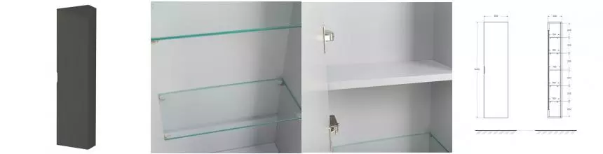 Пенал «Cezares» 35 подвесной Grigio talpa opaco универсальный Пенал «Cezares» 35 подвесной Grigio talpa opaco универсальный