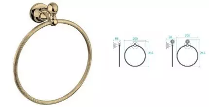 Полотенцедержатель «Cezares» OLIMP-RN-02-M на стену бронза Полотенцедержатель «Cezares» OLIMP-RN-02-M на стену бронза