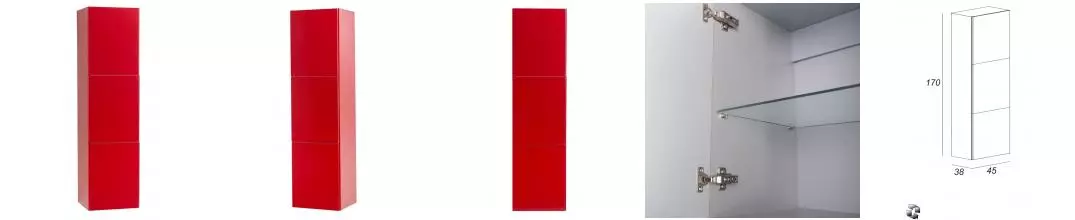 Пенал «Cezares» 45 с 3 дверцами подвесной rosso универсальный