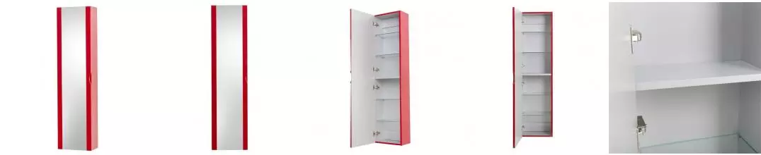 Пенал «Cezares» с зеркалом 35 подвесной rosso универсальный