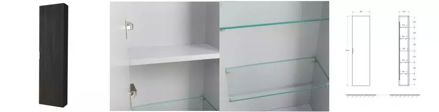 Пенал «Cezares» 35 подвесной grigio scuro vene универсальный Пенал «Cezares» 35 подвесной grigio scuro vene универсальный