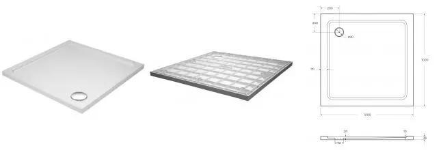 Душевой поддон «Cezares» TRAY-M-A-100-35-W 100/100 низкий стеклопластик квадратный без сифона белый Душевой поддон «Cezares» TRAY-M-A-100-35-W 100/100 низкий стеклопластик квадратный без сифона белый