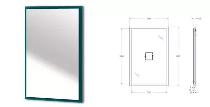 Зеркало «Cezares» Tiffany 59/90 с подсветкой и подогревом blu petrolio универсальное