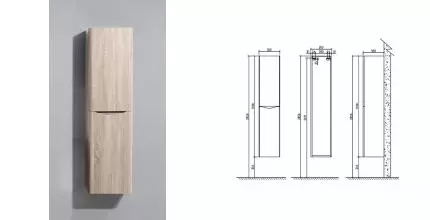 Пенал «Belbagno» Ancona-N 35 подвесной Rovere Bianco правый Пенал «Belbagno» Ancona-N 35 подвесной Rovere Bianco правый