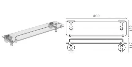 Полка в ванну «Art&Max» Antic Crystal AM-E-2682CSJ-Cr на стену хром