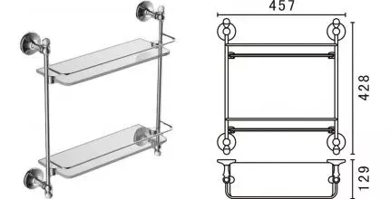 Полка в ванну «Art&Max» Antic Crystal AM-E-2682BSJ-Cr на стену хром Полка в ванну «Art&Max» Antic Crystal AM-E-2682BSJ-Cr на стену хром