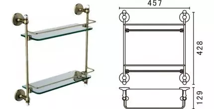 Полка в ванну «Art&Max» Antic Crystal AM-E-2682BSJ-Br на стену бронза Полка в ванну «Art&Max» Antic Crystal AM-E-2682BSJ-Br на стену бронза