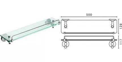 Полка в ванну «Art&Max» Antic AM-E-2682AL на стену хром