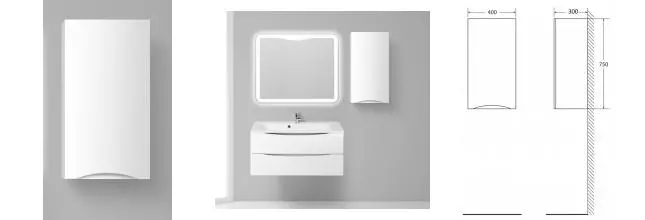 Подвесной шкаф «Belbagno» Fly/Marino 40 подвесной Bianco Lucido правый Подвесной шкаф «Belbagno» Fly/Marino 40 подвесной Bianco Lucido правый