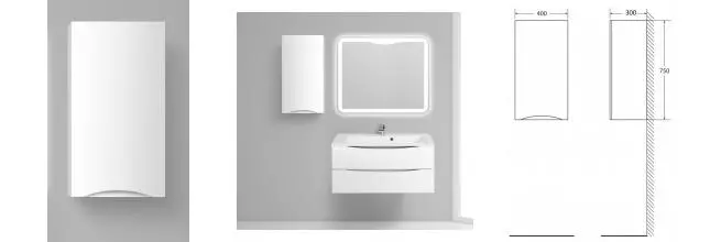 Подвесной шкаф «Belbagno» Fly/Marino 40 подвесной Bianco Lucido левый Подвесной шкаф «Belbagno» Fly/Marino 40 подвесной Bianco Lucido левый