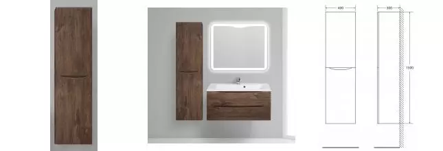 Пенал «Belbagno» Fly/Marino 40 подвесной Rovere Moro левый Пенал «Belbagno» Fly/Marino 40 подвесной Rovere Moro левый