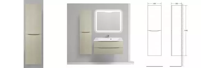 Пенал «Belbagno» Fly/Marino 40 подвесной Patinato Turchese левый Пенал «Belbagno» Fly/Marino 40 подвесной Patinato Turchese левый