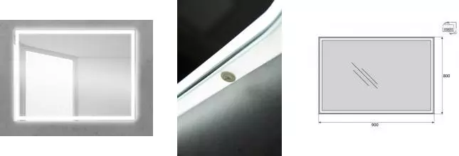 Зеркало «Belbagno» SPC-GRT 90/80 с подсветкой