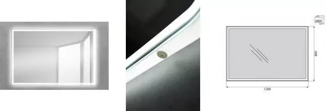Зеркало «Belbagno» SPC-GRT 120/80 с подсветкой Зеркало «Belbagno» SPC-GRT 120/80 с подсветкой