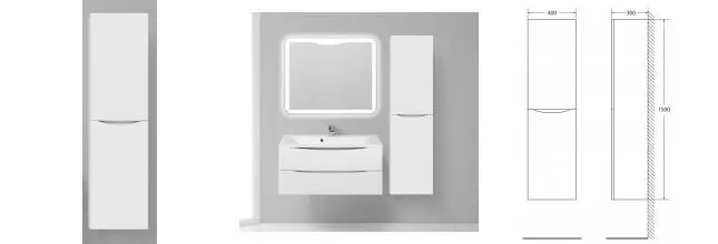 Пенал «Belbagno» Fly/Marino 40 подвесной Bianco Opaco правый Пенал «Belbagno» Fly/Marino 40 подвесной Bianco Opaco правый