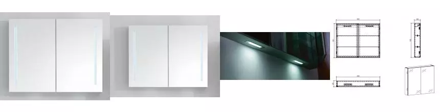 Зеркальный шкаф «Belbagno» SPC-2A-DL-BL-900 с подсветкой