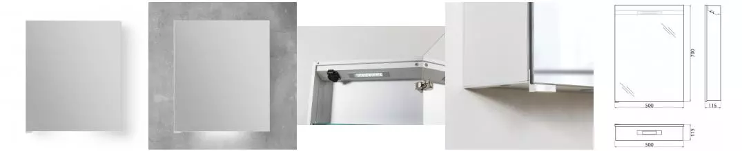 Зеркальный шкаф «Belbagno» SPC-1A-DL-BL-600 с подсветкой правый