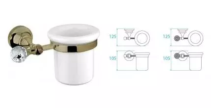 Стакан для зубных щёток «Cezares» OLIMP-TUM-02-Sw на стену бронза/сваровски