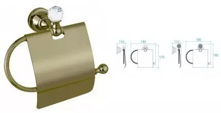 Держатель для туалетной бумаги «Cezares» OLIMP-TRH-02-Sw на стену бронза/сваровски