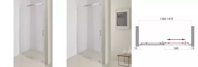 Душевая дверь «Belbagno» UNO-BF-1-140-C-Cr 140/185 прозрачная Душевая дверь «Belbagno» UNO-BF-1-140-C-Cr 140/185 прозрачная