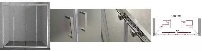 Душевая дверь «Belbagno» UNIQUE-BF-2-150/180-C-Cr 150/190 прозрачная Душевая дверь «Belbagno» UNIQUE-BF-2-150/180-C-Cr 150/190 прозрачная