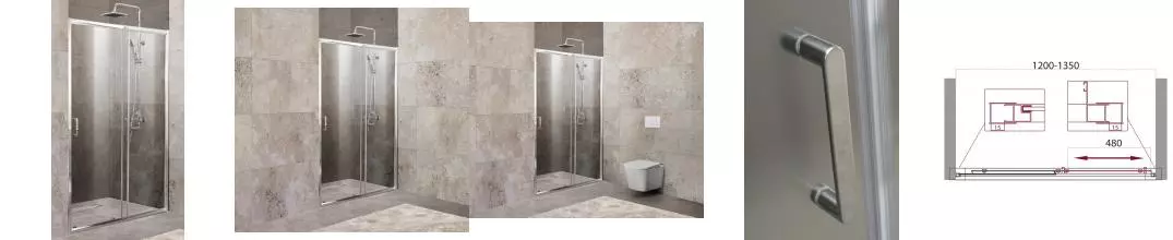 Душевая дверь «Belbagno» UNIQUE-BF-1-120/135-C-Cr 120/190 прозрачная универсальная Душевая дверь «Belbagno» UNIQUE-BF-1-120/135-C-Cr 120/190 прозрачная универсальная