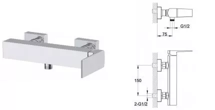 Смеситель для душа «Belbagno» Arlie ARL-ESDM-CRM хром Смеситель для душа «Belbagno» Arlie ARL-ESDM-CRM хром