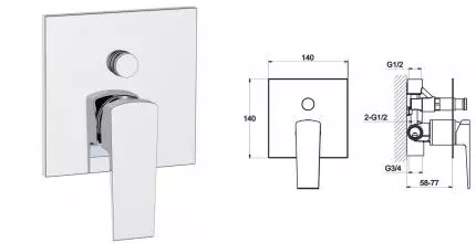 Смеситель для душа «Belbagno» Arlie ARL-BASM-CRM хром Смеситель для душа «Belbagno» Arlie ARL-BASM-CRM хром