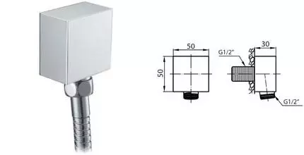 Подключение для душевого шланга «Cezares» CZR-AI2-01 хром