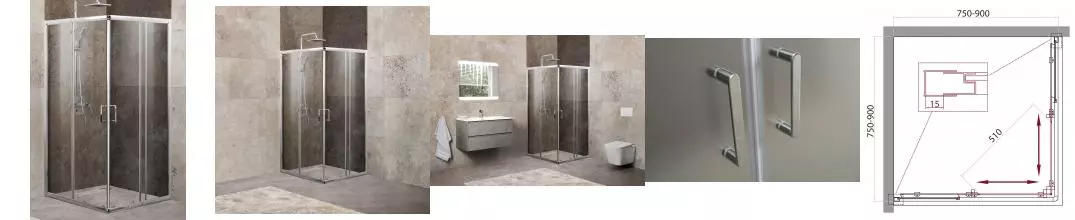 Душевой угол-ограждение «Belbagno» UNIQUE-A-2-75/90-C-Cr прозрачный без поддона универсальный Душевой угол-ограждение «Belbagno» UNIQUE-A-2-75/90-C-Cr прозрачный без поддона универсальный