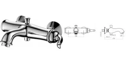 Смеситель для ванны «Cezares» Tiffany TIF-VASM-CRM хром Смеситель для ванны «Cezares» Tiffany TIF-VASM-CRM хром