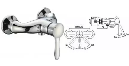 Смеситель для душа «Belbagno» Oglio OGL-ESDM-CRM хром