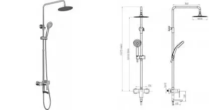 Душевая система «Belbagno» Nova NOV-VSCM-IN нержавеющая сталь сатин Душевая система «Belbagno» Nova NOV-VSCM-IN нержавеющая сталь сатин