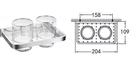 Двойной стакан для зубных щёток «Art&Max» Maxima AM-F-8920A на стену хром Двойной стакан для зубных щёток «Art&Max» Maxima AM-F-8920A на стену хром