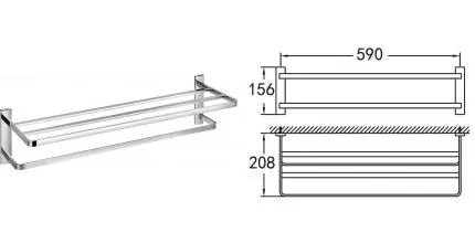 Полотенцедержатель с полкой «Art&Max» Maxima AM-F-8910 на стену хром