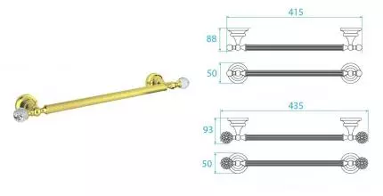 Полотенцедержатель «Cezares» OLIMP-TH05-03/24-Sw на стену золото/сваровски Полотенцедержатель «Cezares» OLIMP-TH05-03/24-Sw на стену золото/сваровски