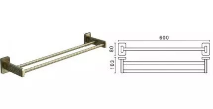 Полотенцедержатель двойной «Art&Max» Gotico AM-4848AQ на стену бронза