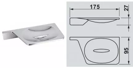 Мыльница «Art&Max» Gina AM-G-2734 на стену хром