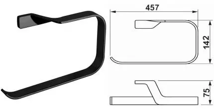 Полотенцедержатель «Art&Max» Gina AM-G-2733-Nr на стену чёрный