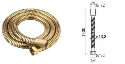 Душевой шланг «Cezares» Articoli Vari CZR-FMDC1-03 150 см золото